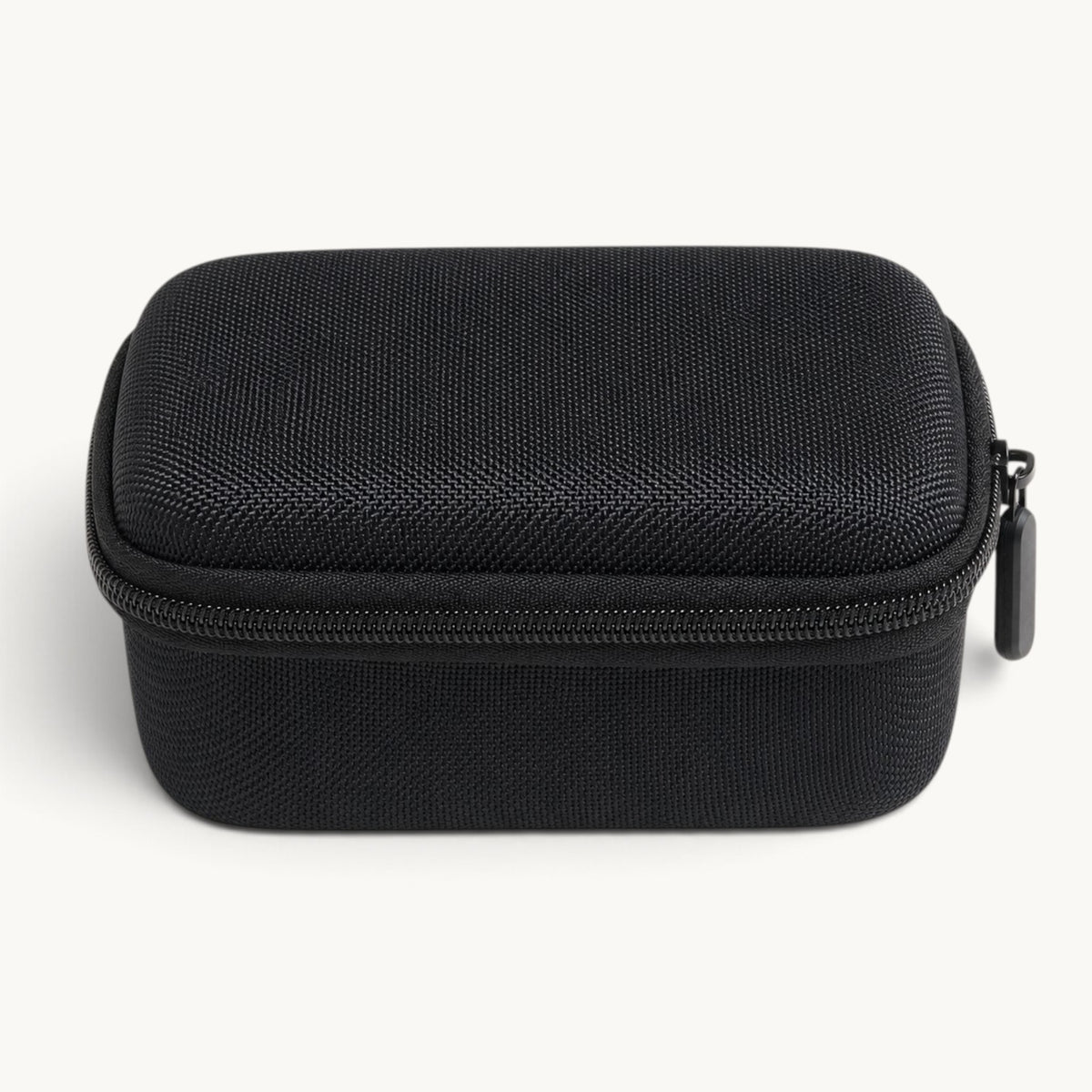 Boîte à montres de voyage 2 emplacements fermée, coque rigide en nylon noir et fermeture à glissière