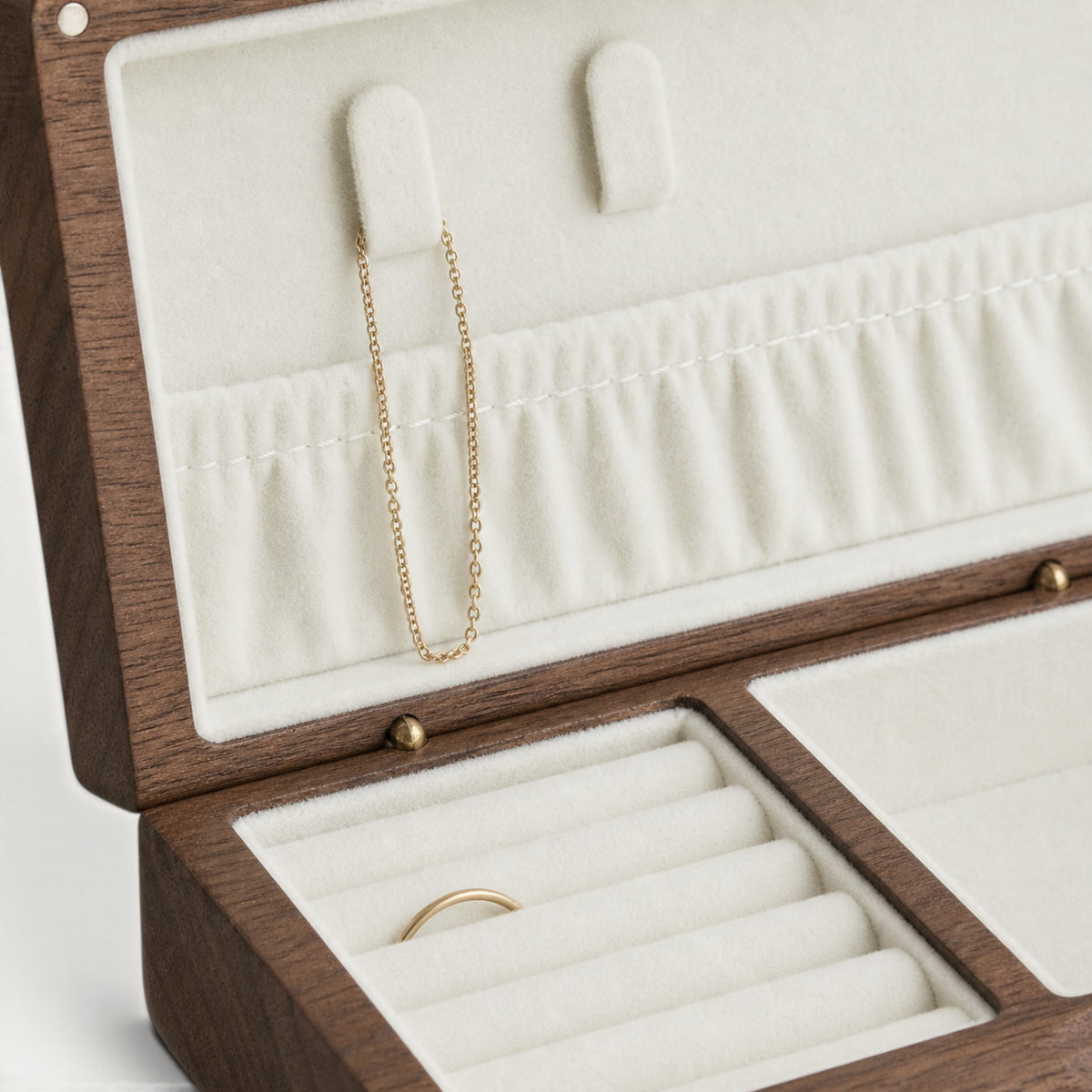 Gros plan sur la flanelle, les rouleaux à bagues, les crochets et la poche